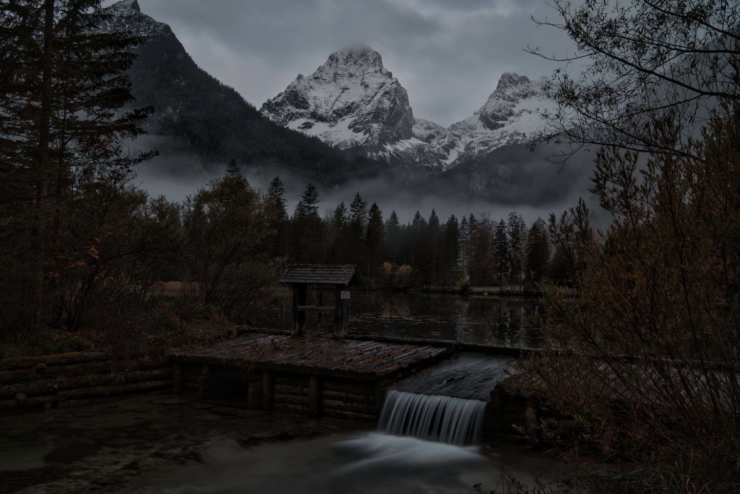 Schiederweiher im Morgennebel