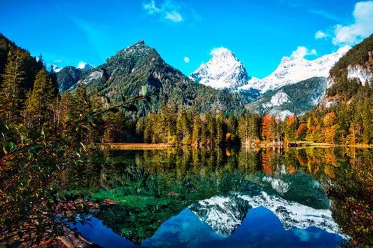 Schiederweiher mit Bergpanorama