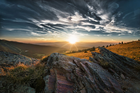 Sonnenuntergang auf der Weinebene