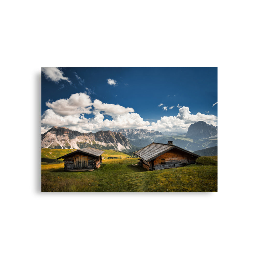 Almhütten Dolomiten Poster